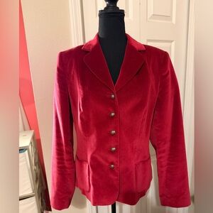 Talbots Maroon Velvet Velour Women's Blazer size 12
